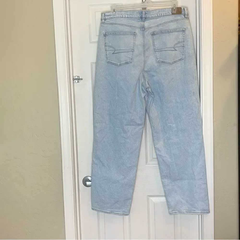 American Eagle Highest Rise Baggy Straight Jeans Size 18